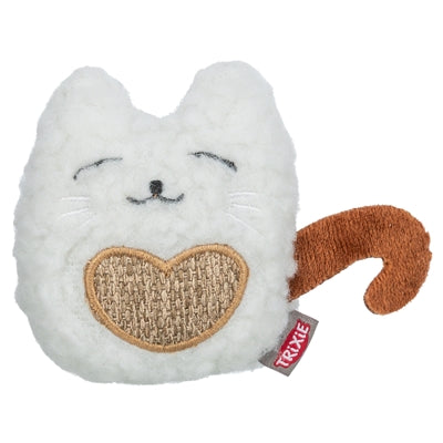 Trixie Katzen-Plüschspielzeug Katzenform mit Katzenminze weiss-beige