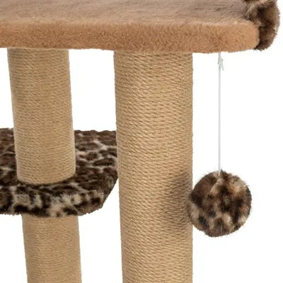 Trixie Kratzbaum Leo Panther Print Lair Mit Bogen Braun