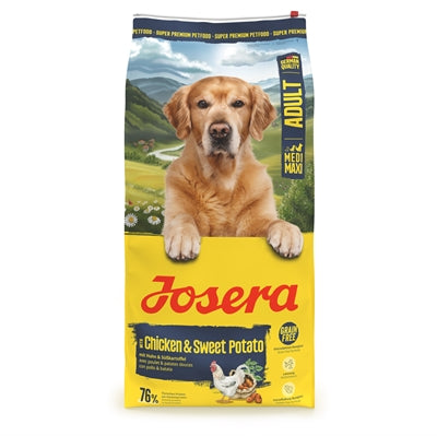 Josera Adult Huhn Süßkartoffel getreidefreies Hundefutter für aktive Hunde 12,5kg