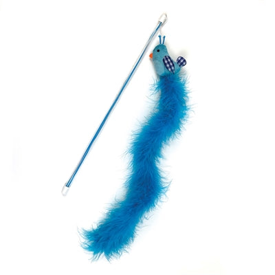 Happy Pet Katzenangel mit Vogel blau – interaktive Angelrute für aktive Katzen