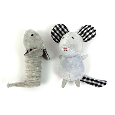 Happy Pet Tabby Patch Mäuse – weiches Katzenspielzeug-Set mit Federn und Minze