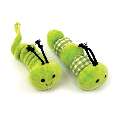 Happy Pet Tupfenraupen Katzenspielzeug – 2er-Set Plüsch-Raupen zum Schlagen und Tragen