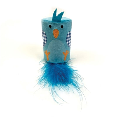 Happy Pet Vogel Rassel und Roller blau – rollendes Katzenspielzeug mit Vogeldesign