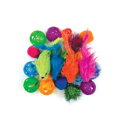 Happy Pet Katzenspielzeug Multipack Detailansicht - verschiedene Formen und Materialien