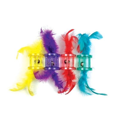 Happy Pet Federratsche für Katzen - leichtes Spielzeug zum Greifen und Jagen 16 cm