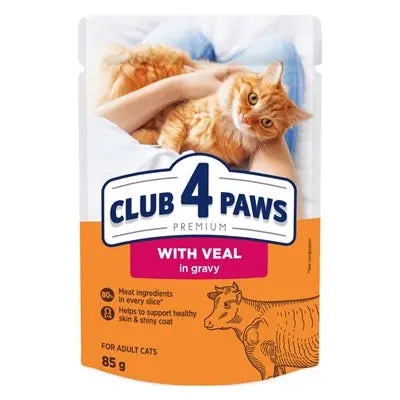 Club 4 Paws Premium-Beutel Für Erwachsene Kalbfleisch In Sauce