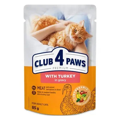 Club 4 Paws Premium-Beutel Für Erwachsene Pute In Sauce