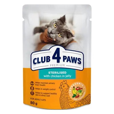 Club 4 Paws Premium-Hühnerfleisch In Gelee, Sterilisiert, In Beuteln Für Erwachsene