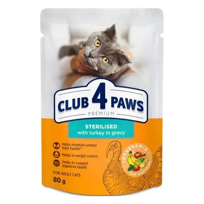 Club 4 Paws Premium-Erwachsener Sterilisierter Putenfleischbeutel In Sauce