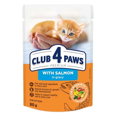 Club 4 Paws Premium Nassfutter für Kätzchen mit Lachs in Soße