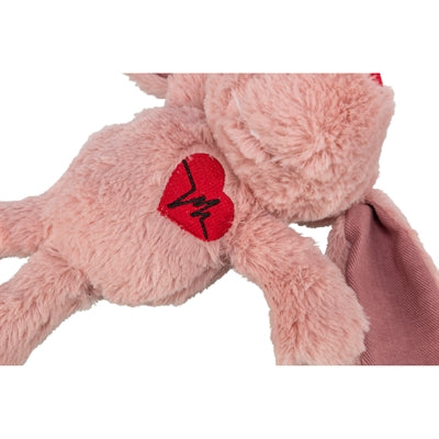 Trixie Hund Herz Plüsch rosa Seitenansicht Spielzeug für Hunde