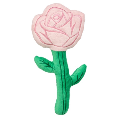 Trixie Rose Plüsch Hundespielzeug rosa mit grünem Stiel 30cm