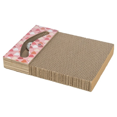 Trixie Kratzbrett Herzen Lachs rechteckig 38x30x5cm Katze beim Kratzen
