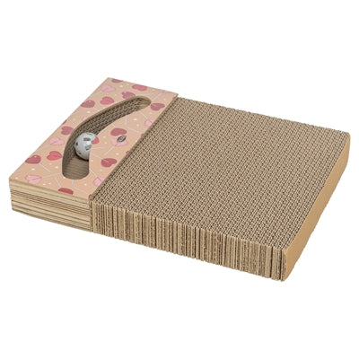 Trixie Kratzbrett Herzen Apricot rechteckig 38x30x5cm Katze beim Kratzen