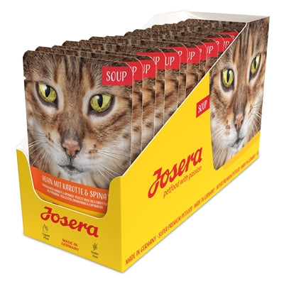 Josera Hühnersuppe mit Karotten und Spinat flüssiges Ergänzungsfutter für Katzen