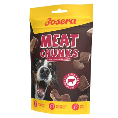Josera Meat Chunks getrocknete Hundesnacks mit Rindfleisch hoher Fleischanteil getreidefrei